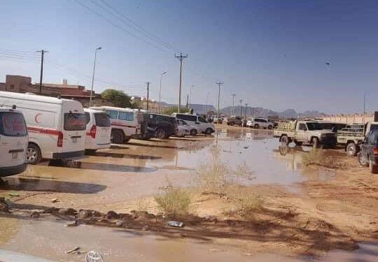 صور لبلدية تهالة صباح اليوم بعد السيول التي اجتاحتها جراء هطول الأمطار الغزيرة.