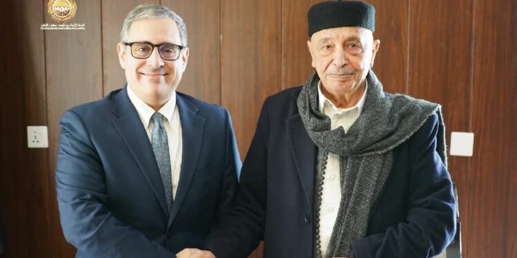 عقيلة صالح يبحث مع برنت مستجدات الأوضاع السياسية والاقتصادية في ليبيا