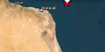 تسجيل هزة أرضية بقوة 4.3 درجة على بعد 49 كيلومترًا من مصراتة و229 كيلومترًا من طرابلس
